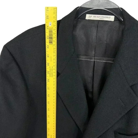 Hickey Freeman Mens 44 Long 100% Cashmere Black Sport Coat Wedding Old Money - Picture 9 of 16